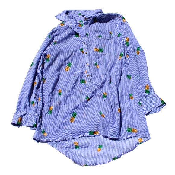 Violet Sky But Long Sleeve Shirt With Cute Pineapples! - Picture 1 of 3